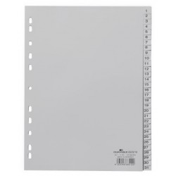 DURABLE 6523 10 GREY INDEXES WITH PRINTED AND COLOURED TABS 1-31